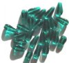 25 13x6mm Four Sided Transparent Emerald Drop Beads